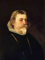 Portret van een oude heer met gouden ketting en ordenskruis (detail)